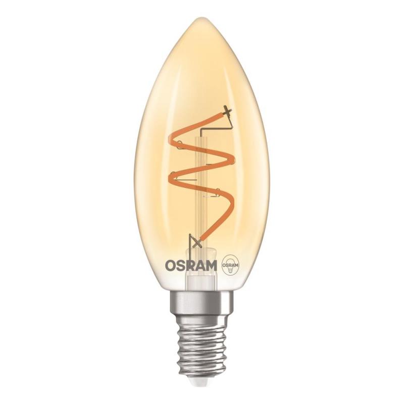 OSRAM E14 VINTAGE-Spiral LED Filament Kerze Gold dimmbar 3,5W wie 28W extra warmweißes gemütliches Licht 2200K