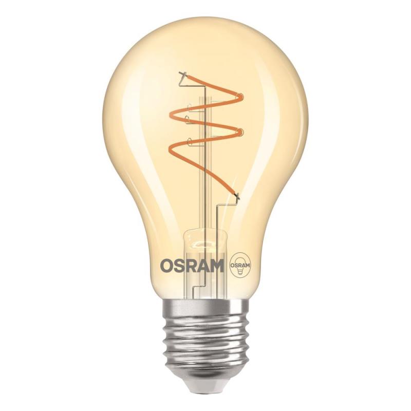 OSRAM LED E27 VINTAGE Glühbirne GOLD Spiral 4,9W wie 40W warmweißes Licht für eine gemütliche Wohnatmosphäre 90Ra