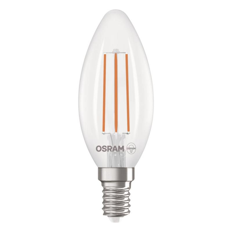 Osram E14 LED Kerzenlampe CLASSIC besonders effizient klar 3,8W wie 60W 2700K warmweißes Licht - Sehr gute Energieeffizienz