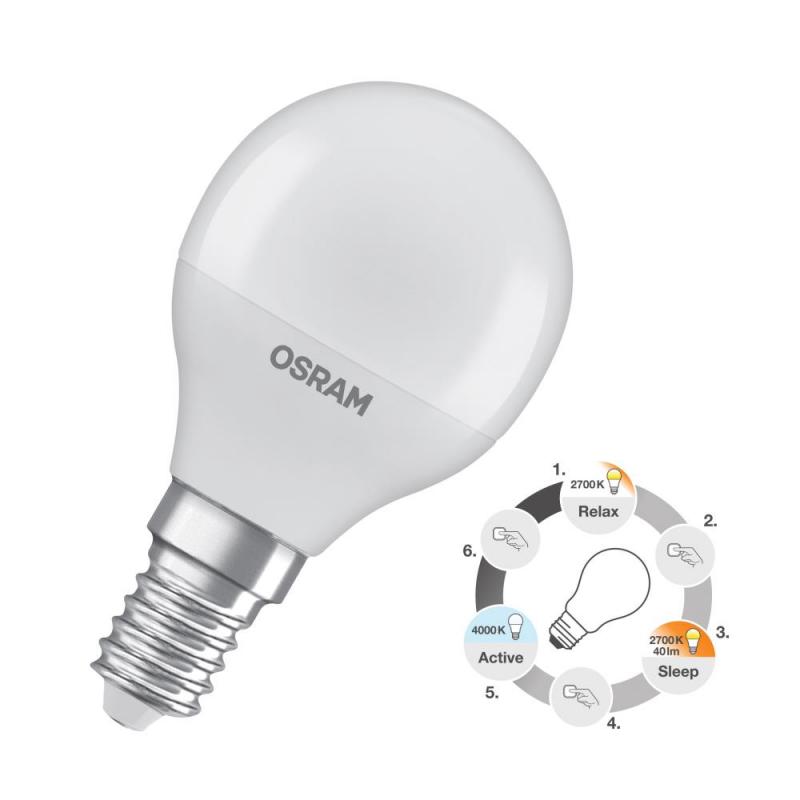 6er OSRAM E14 LED Topfenlampe Relax & Active mit Farbtemperaturwechsel 4,9W wie 40W warmweiss/ kaltweiss
