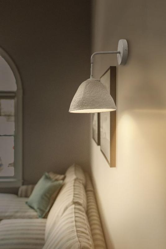 OSRAM Wandleuchte Camel Bell weiß aus Metall und Pappmaschee E14