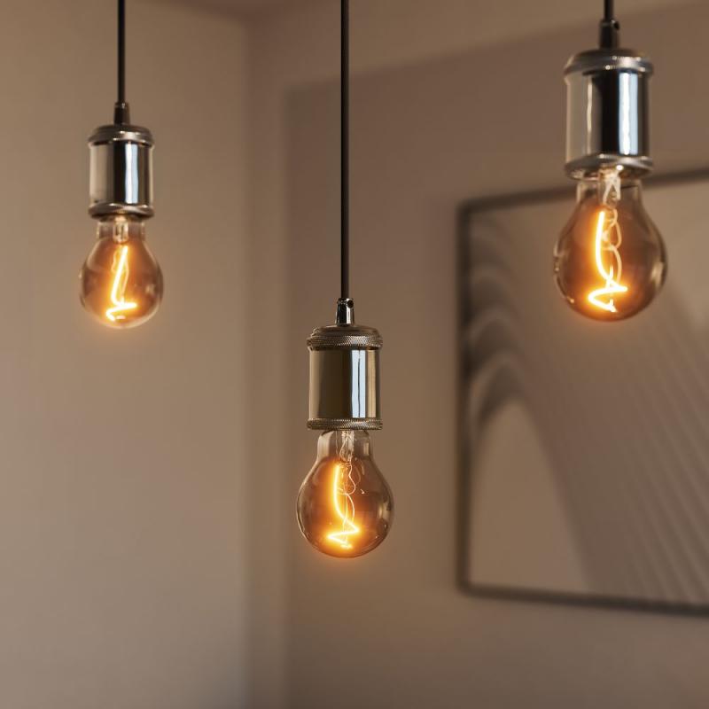 OSRAM VINTAGE 1906 PenduLum BOBBIN Ø 10 cm Grau - Schlichte Pendelleuchte mit stoffummanteltem Kabel und E27 Fassung ohne Leuchtmittel