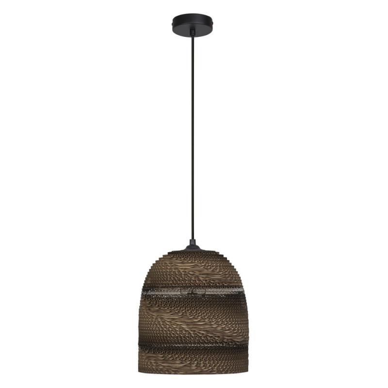 LEDVANCE Pendelleuchte Decor Cardboard Ball braun aus Wellpappe mit Textilkabel