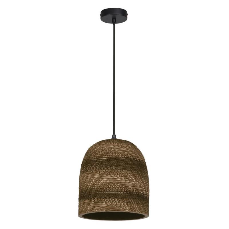 LEDVANCE Pendelleuchte Decor Cardboard Ball braun aus Wellpappe mit Textilkabel