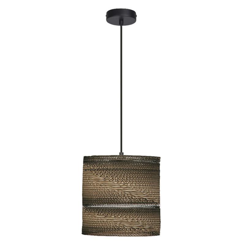 OSRAM Pendelleuchte Cylinder braun, Ø 25 cm, aus Wellpappe