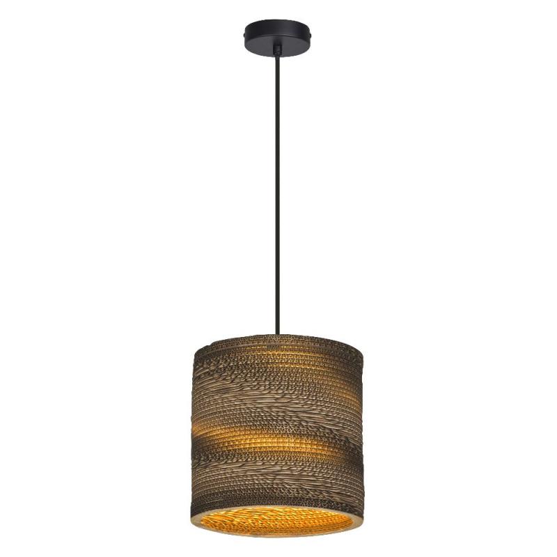 OSRAM Pendelleuchte Cylinder braun, Ø 25 cm, aus Wellpappe