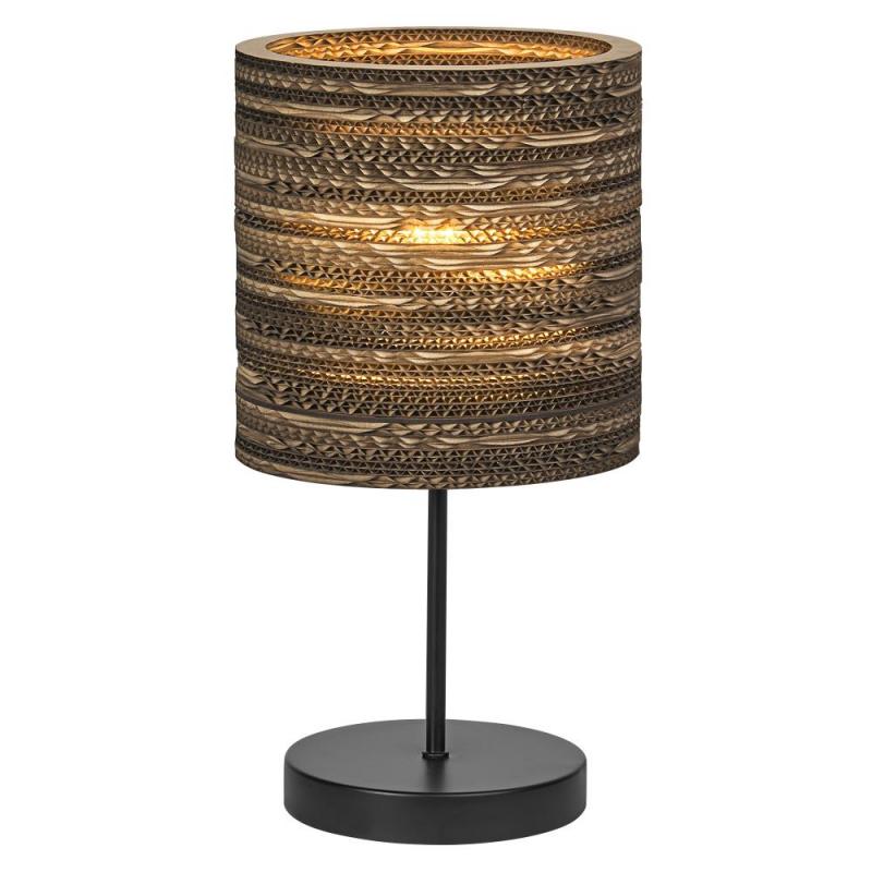 LEDVANCE Tischleuchte Decor Cardboard Cylinder braun aus Wellpappe mit Textilkabel