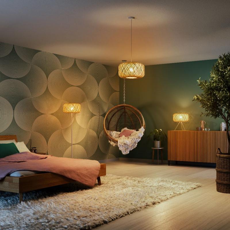 OSRAM Stehleuchte Decor Bale aus Papier mit E27 Fassung beige