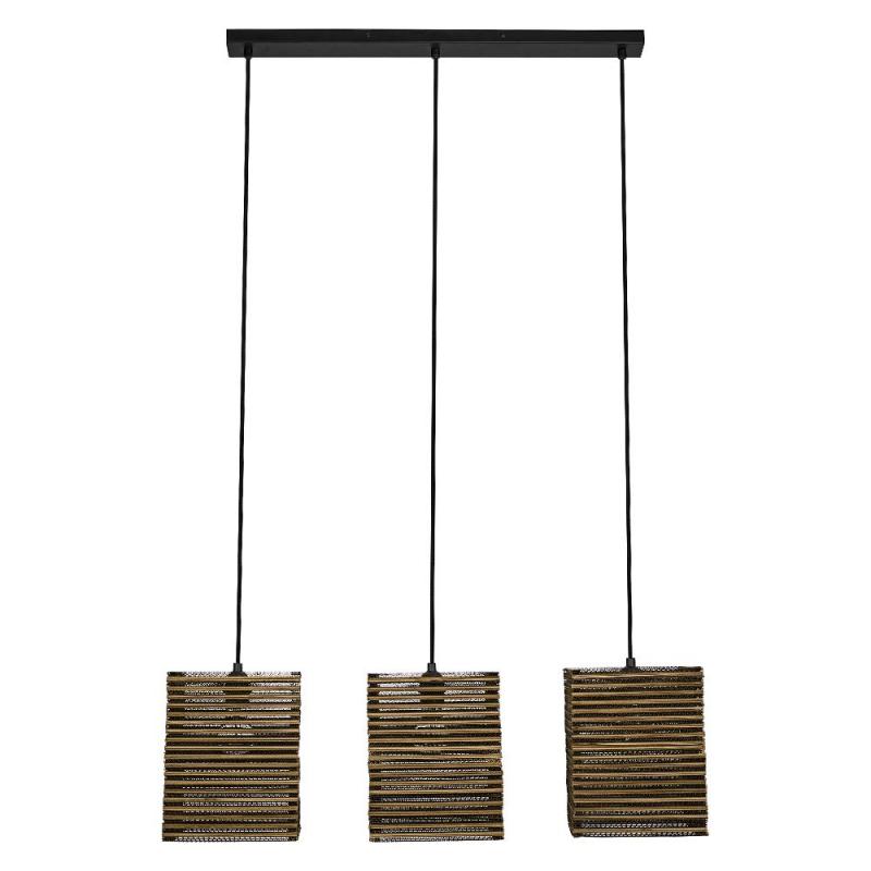 OSRAM Pendelleuchte Decor Cardboard Square 3-flammig braun, aus Wellpappe