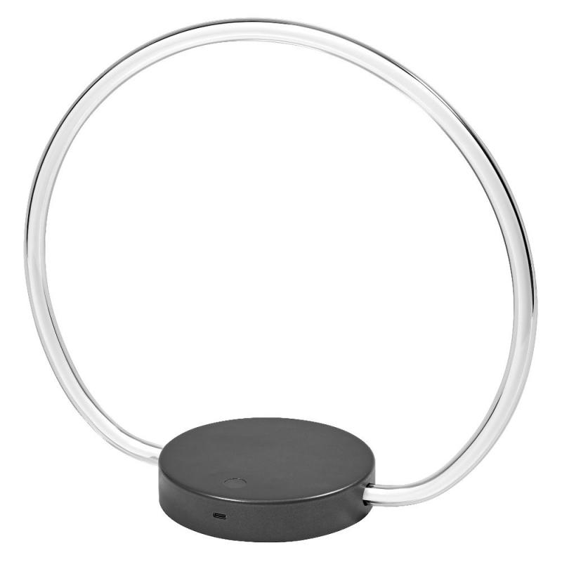 Osram Tischleuchte Decor Aura in Anthrazit / Transparent dimmbar mit warmweißem Licht - imposantes Filament-Design