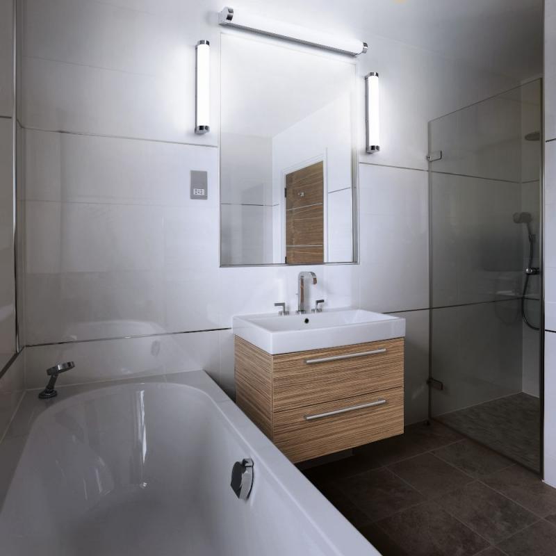 OSRAM Obris Tube Frost Glass Wandlampe & Spiegelleuchte fürs Badezimmer Dimmbar 40cm IP44 Chrom - mit umschaltbarer Farbtemperatur