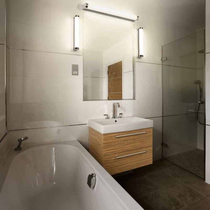 OSRAM Obris Tube Frost Glass Wandlampe & Spiegelleuchte fürs Badezimmer Click CCT Dimmbar 60CM IP44 Chrom - mit umschaltbarer Farbtemperatur