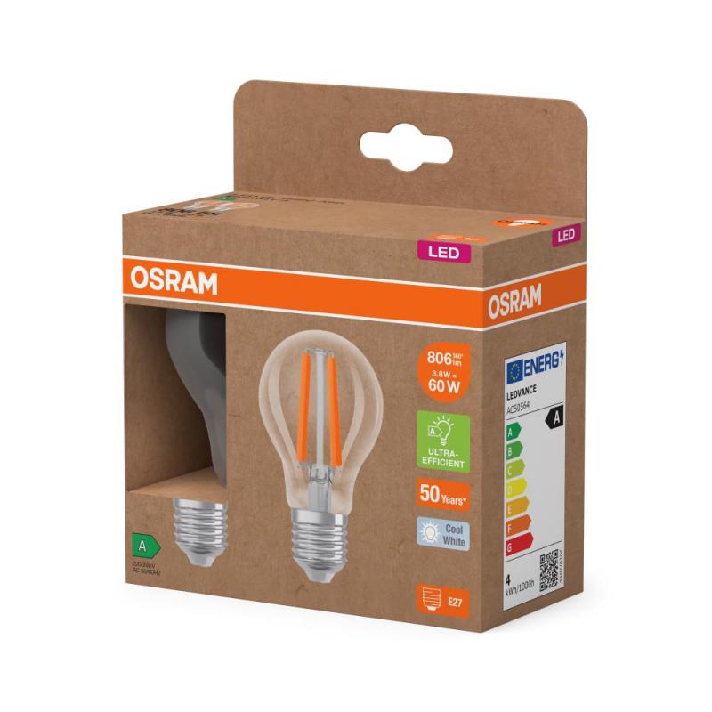 6er Set OSRAM E27 besonders effiziente LED Lampe 3,8W wie 60W 4000K neutralweißes Licht - beste Energie Effizienz Klasse
