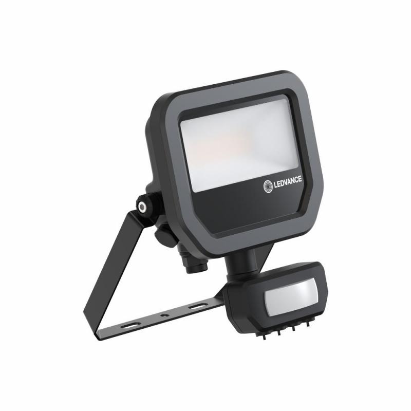 LEDVANCE Muliti Select schwarzer LED Fluter FL10 SN mit Sensor 8 W / 6 W 4000K neutralweißes Licht - wählbare Wattageneinstellung (Multi Lumen)