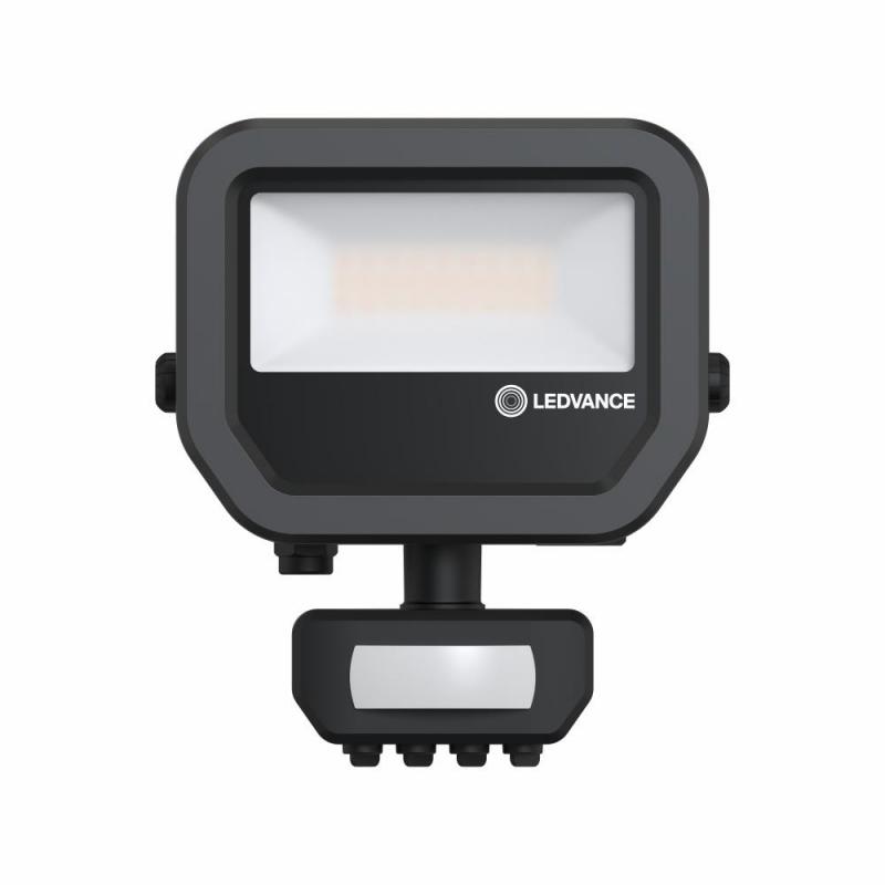 LEDVANCE Muliti Select schwarzer LED Fluter FL10 SN mit Sensor 8 W / 6 W 4000K neutralweißes Licht - wählbare Wattageneinstellung (Multi Lumen)