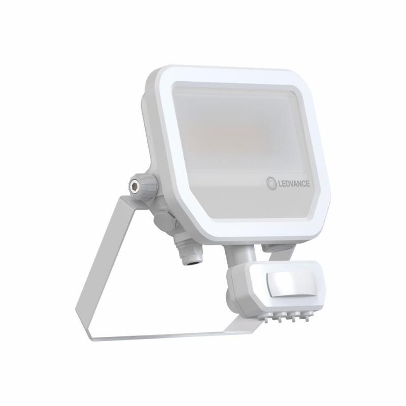 LEDVANCE Muliti Select weißer LED Fluter FL20 SN mit Sensor 17 W / 11 W 4000K neutralweißes Licht - wählbare Wattageneinstellung (Multi Lumen)
