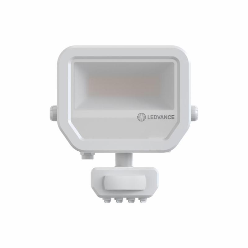 LEDVANCE Muliti Select weißer LED Fluter FL20 SN mit Sensor 17 W / 11 W 4000K neutralweißes Licht - wählbare Wattageneinstellung (Multi Lumen)
