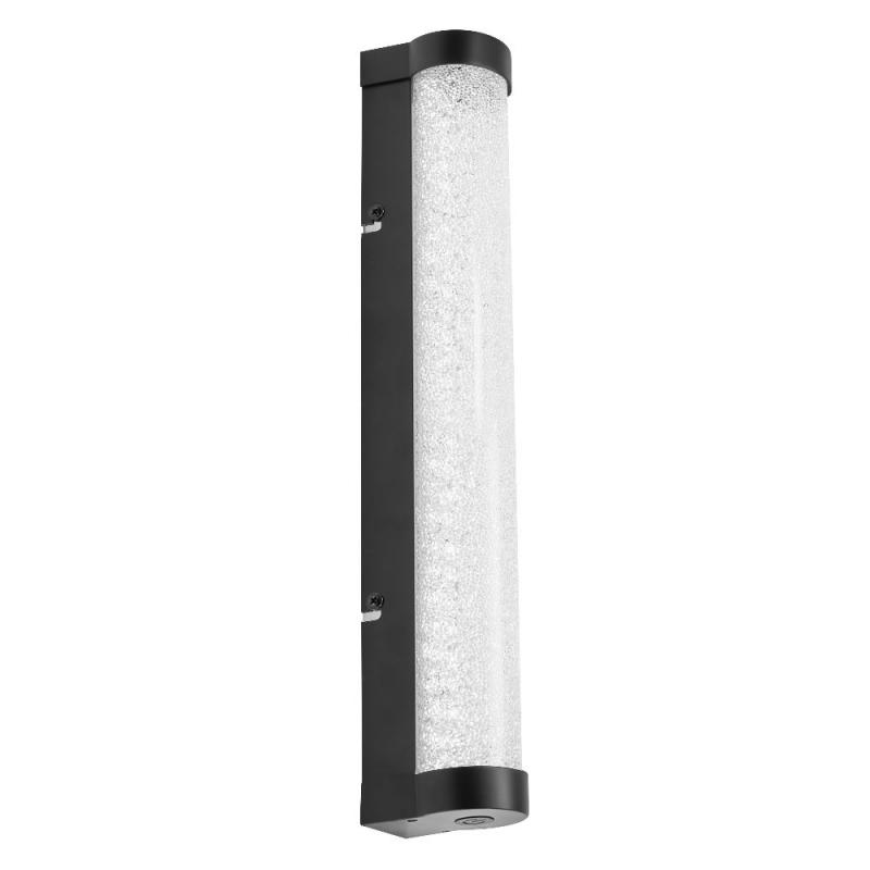 OSRAM Obris Tube Frost Glass Wandlampe & Spiegelleuchte Schwarz mit Blaseneffekt fürs Badezimmer Click CCT Dimmbar 40cm IP44 Chrom - mit umschaltbarer Farbtemperatur