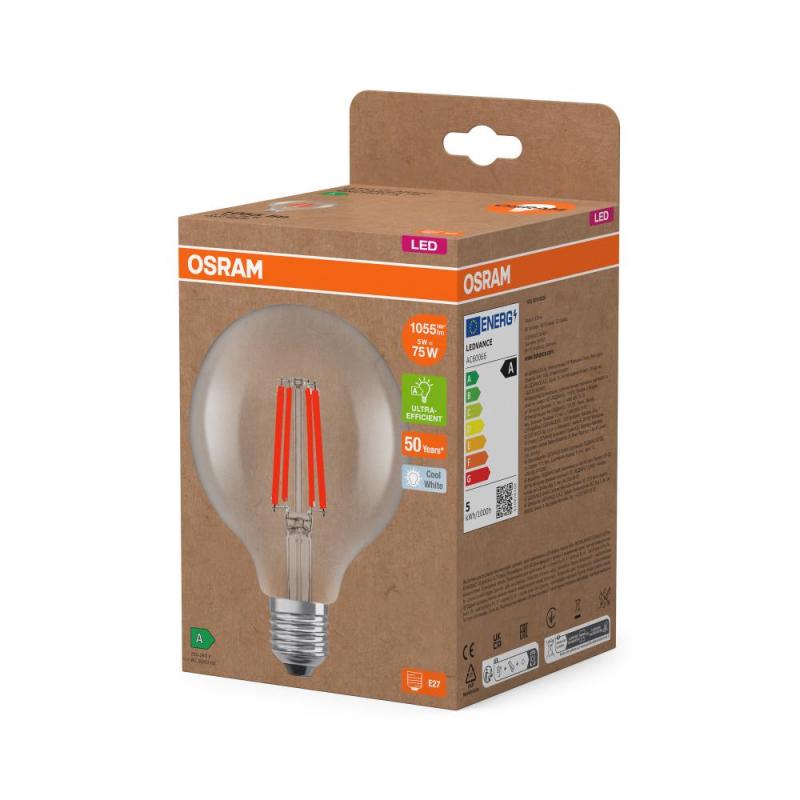 OSRAM E27 STAR Globe 95 besonders effiziente LED Filament Kugellampe 5W wie 75W 4000K neutralweißes Licht
