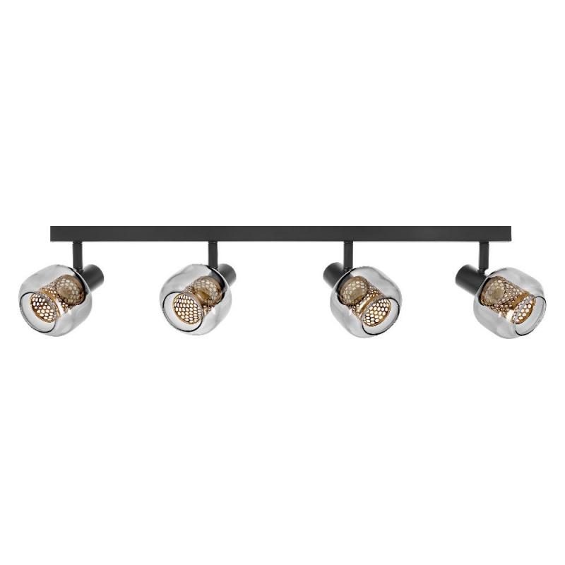 OSRAM Decor 4er Spot Firefly in Schwarz - warmweißes Licht, dimmbar, Metall/Glas