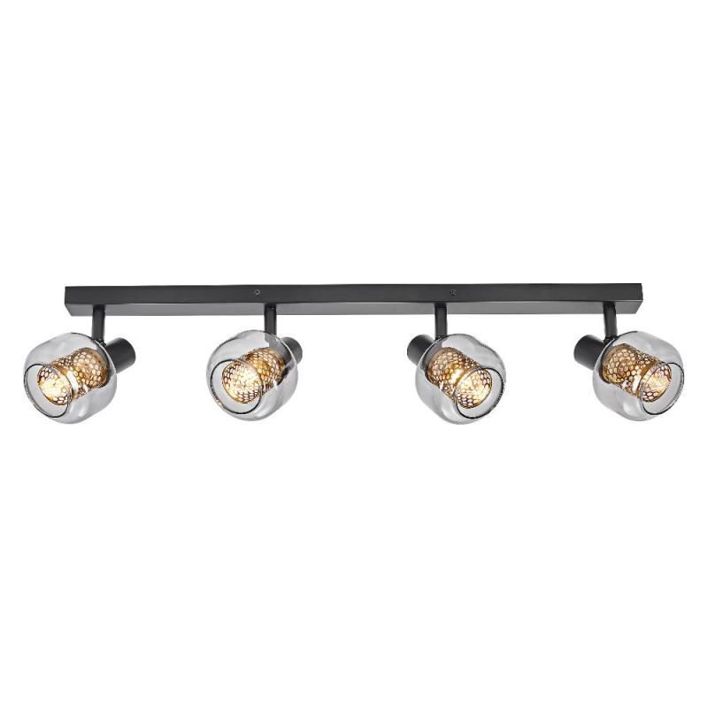 OSRAM Decor 4er Spot Firefly in Schwarz - warmweißes Licht, dimmbar, Metall/Glas