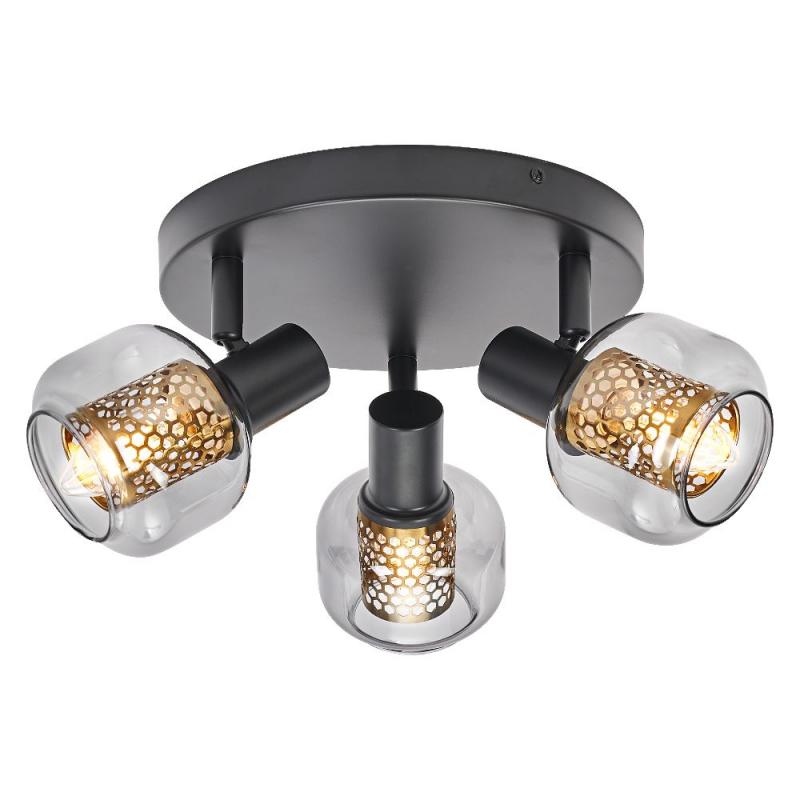OSRAM Decor 3er Spot Firefly in Schwarz - warmweißes Licht, dimmbar, Metall/Glas
