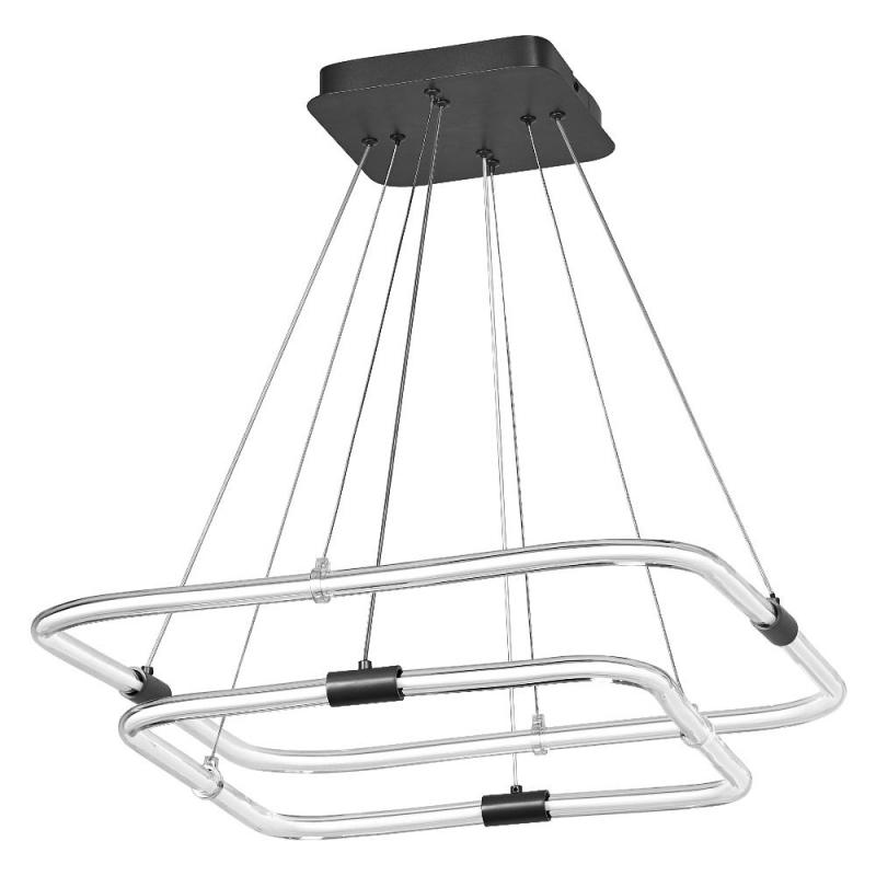 Osram Pendelleuchte Decor Tetragon Double in Anthrazit / Transparent 3-stufige dimmbar mit warmweißem Licht - imposantes Filament-Design
