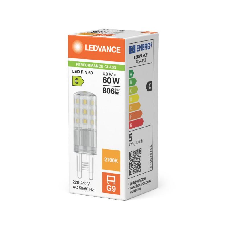 Ledvance LED PIN G9 Stiftsockel Lampe 4,9W wie 50W 2700K warmweiß