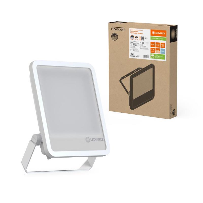 LEDVANCE Muliti Select Schwenkbarer weißer LED Außenwandstrahler FL250 167 W / 150 W 6500K Tageslichtweiß - wählbare Wattageneinstellung (Multi Lumen)