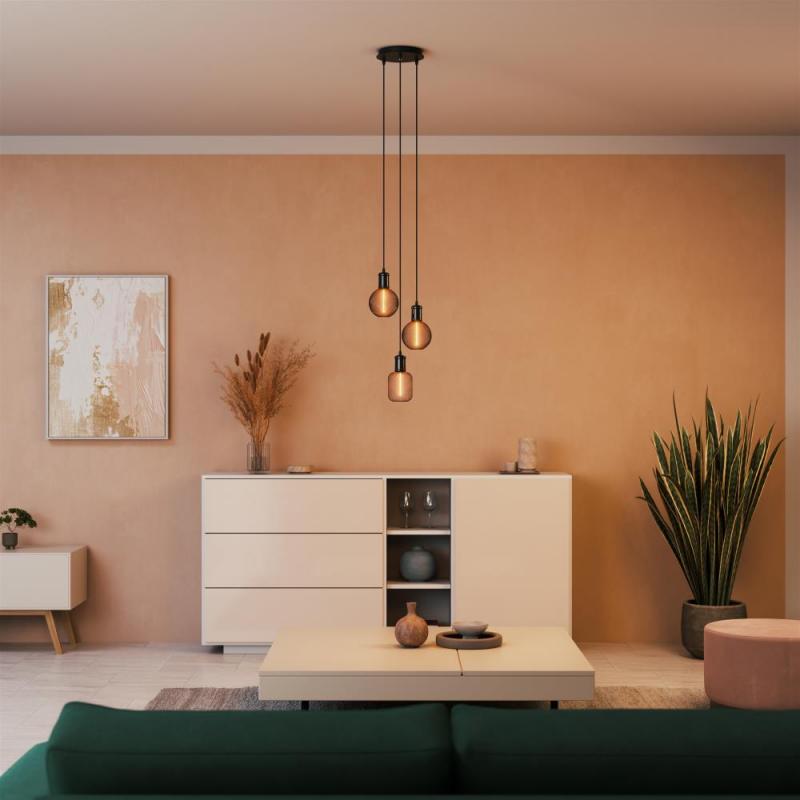 OSRAM E27 DECOR LED Lampe STRAW FILAMENT GLOBE 125 Schwarz dimmbar 3.5W wie 12W extra warmweißes gemütliches Licht