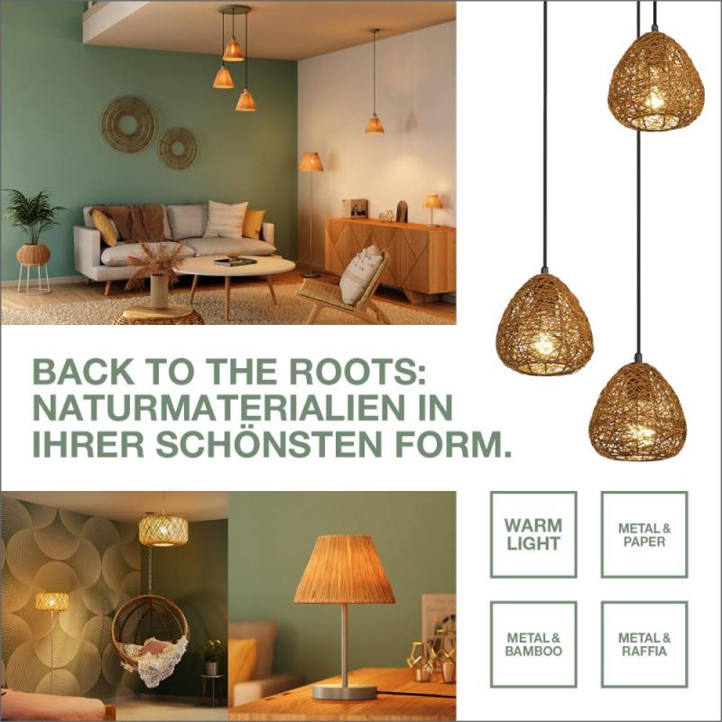 LEDVANCE Stehleuchte Decor Raffia Green aus Bast