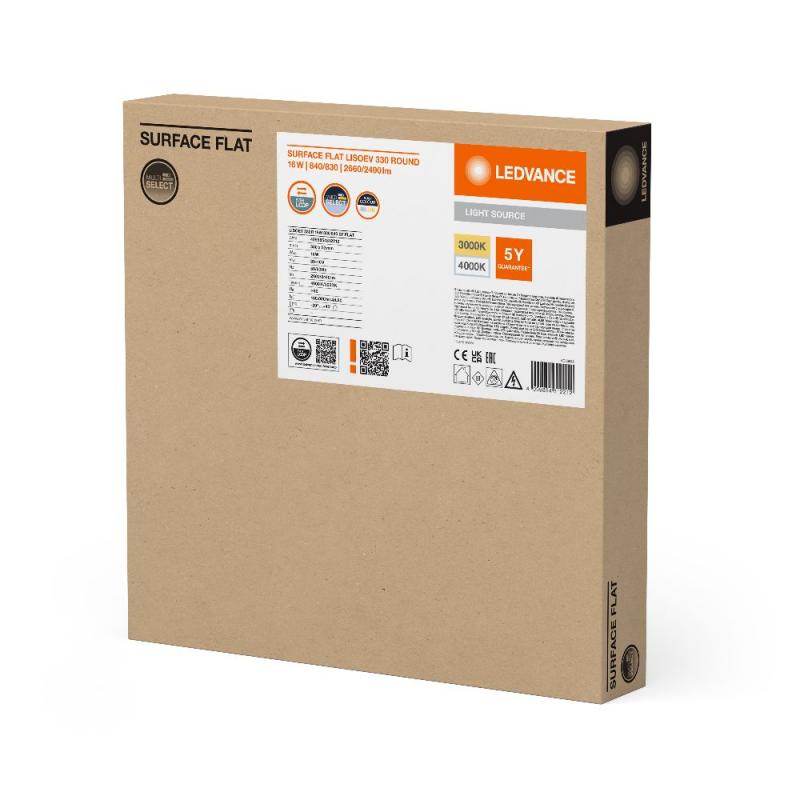 Ledvance LED Wand- und Deckenleuchte LISOEV 330 R 19W 830 840 SF FLAT