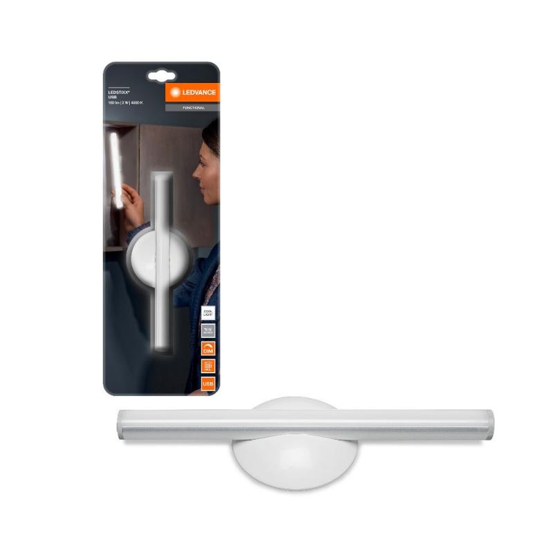 LEDVANCE LEDstixx USB Silver USB-Akkuleuchte 2W 150lm 4000K Silber dimmbar IP20