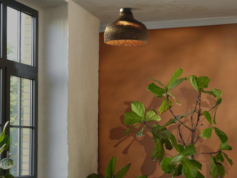 OSRAM Deckenleuchte HAT braun, Ø 36 cm, aus Wellpappe