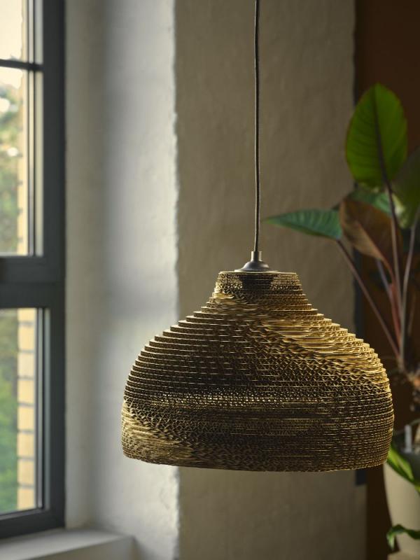 OSRAM Pendelleuchte HAT braun, Ø 36 cm, aus Wellpappe