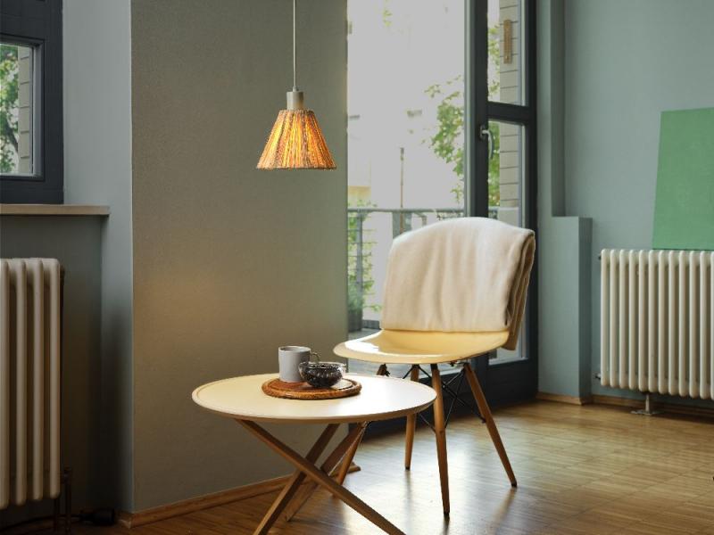 OSRAM 1-flammige Pendelleuchte Decor Raffia Green mit E27 Fassung