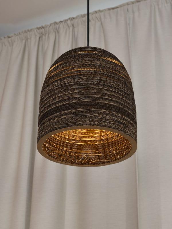 OSRAM Pendelleuchte BELL braun, Ø 26 cm, aus Wellpappe