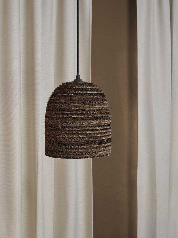 OSRAM Pendelleuchte BELL braun, Ø 26 cm, aus Wellpappe