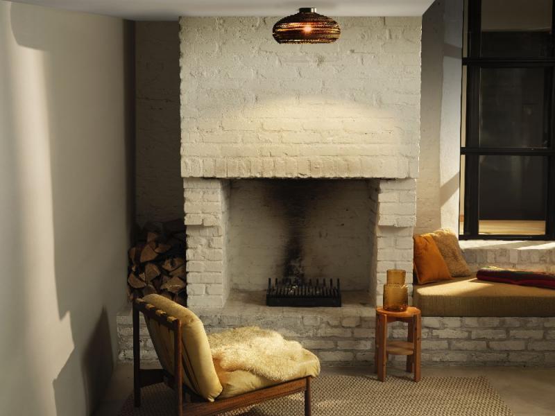 OSRAM Deckenleuchte DROP, braun, Ø 40 cm, aus Wellpappe