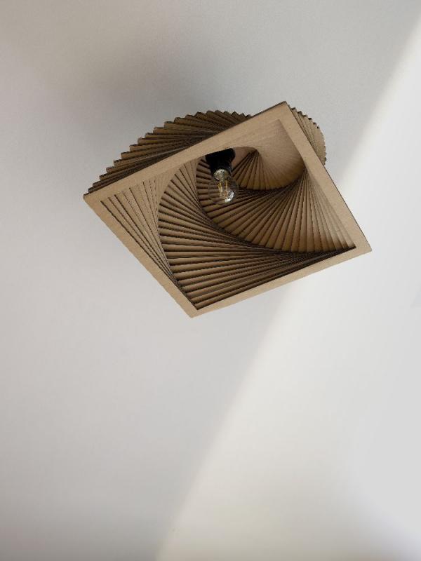 OSRAM Deckenleuchte Decor Cardboard Square braun, aus Wellpappe