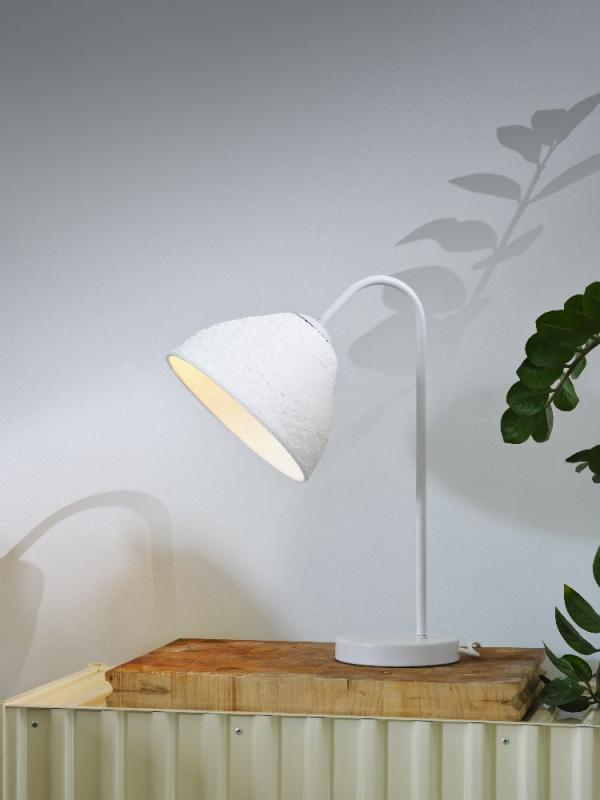 OSRAM Tischleuchte Camel Bell weiß aus Metall und Pappmaschee E14