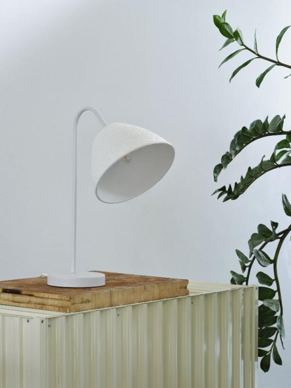 OSRAM Tischleuchte Camel Bell weiß aus Metall und Pappmaschee E14