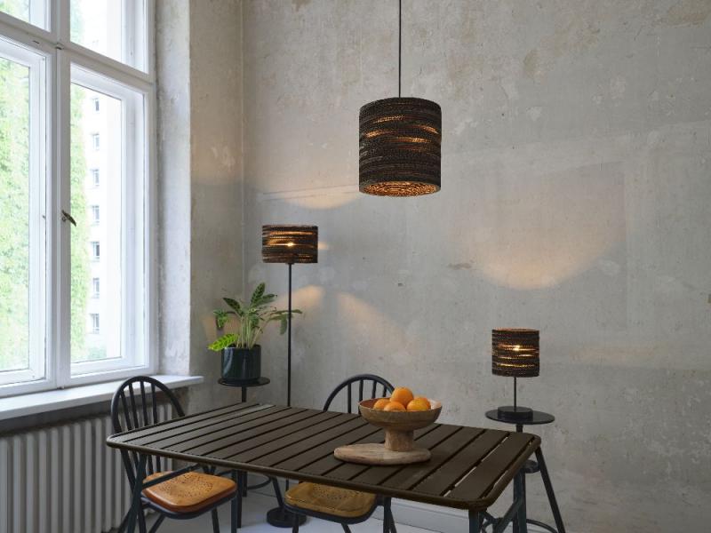 OSRAM Pendelleuchte Cylinder braun, Ø 25 cm, aus Wellpappe