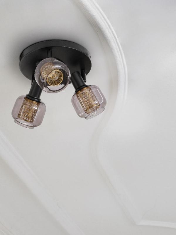 OSRAM Decor 3er Spot Firefly in Schwarz - warmweißes Licht, dimmbar, Metall/Glas