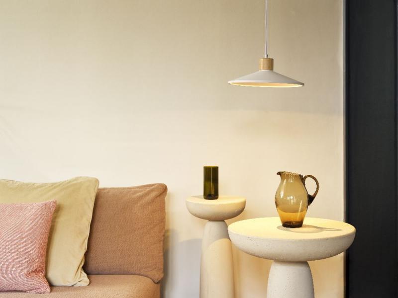 OSRAM GipsHängelampe Plaster Wood weiß Ø 32 cm  E27