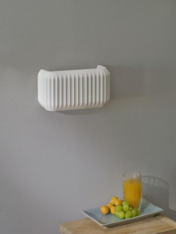 Osram Wandleuchte Decor Plaster Routes aus Gips in Weiß mit E27 Fassung