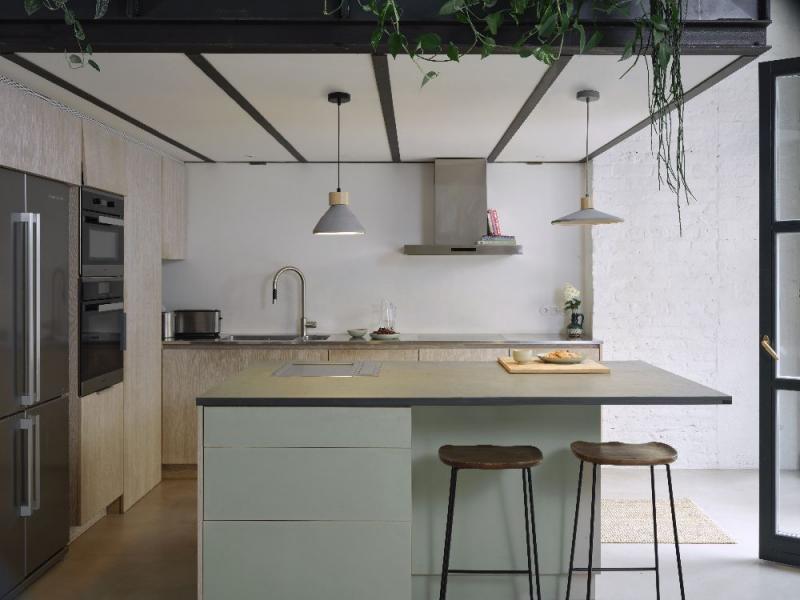 OSRAM Beton Hängelampe CONCRETE WOOD grau Ø 32 cm  E27