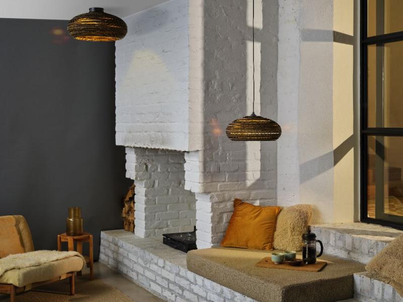 OSRAM Deckenleuchte DROP, braun, Ø 40 cm, aus Wellpappe