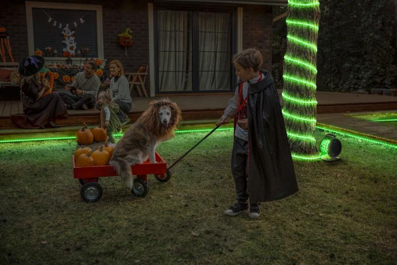 20M Osram Outdoor Flex LED-Streifen IP65 RGB mit Fernbedienung - bis 50 m erweiterbar, inkl. Kabeltrommel, Montagezubehör, Anschlusskabel