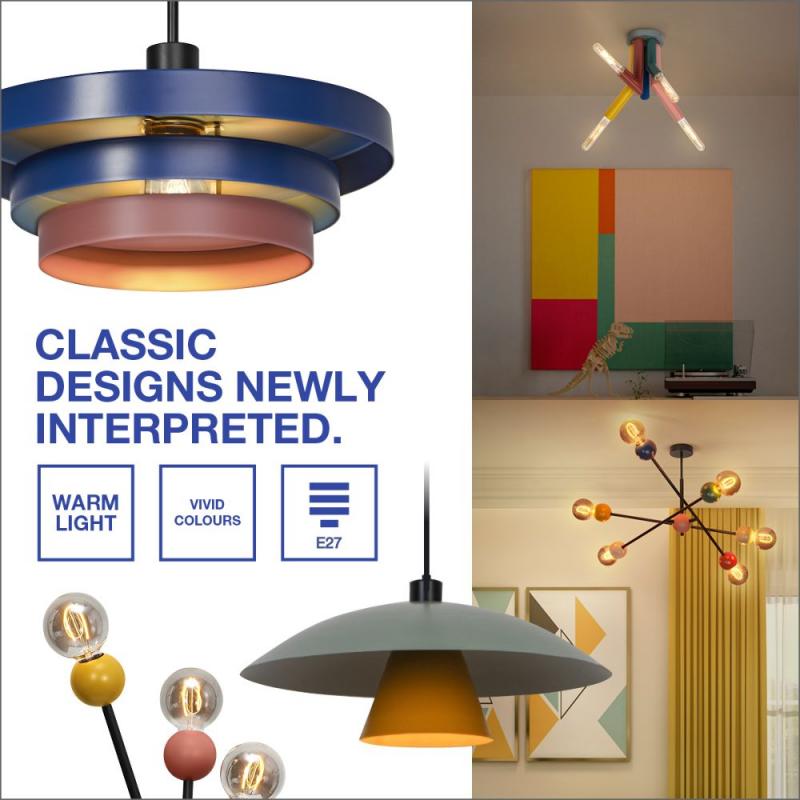 OSRAM Deckenleuchte Decor Straw in Multicolor aus Metall mit E27 Fassungen